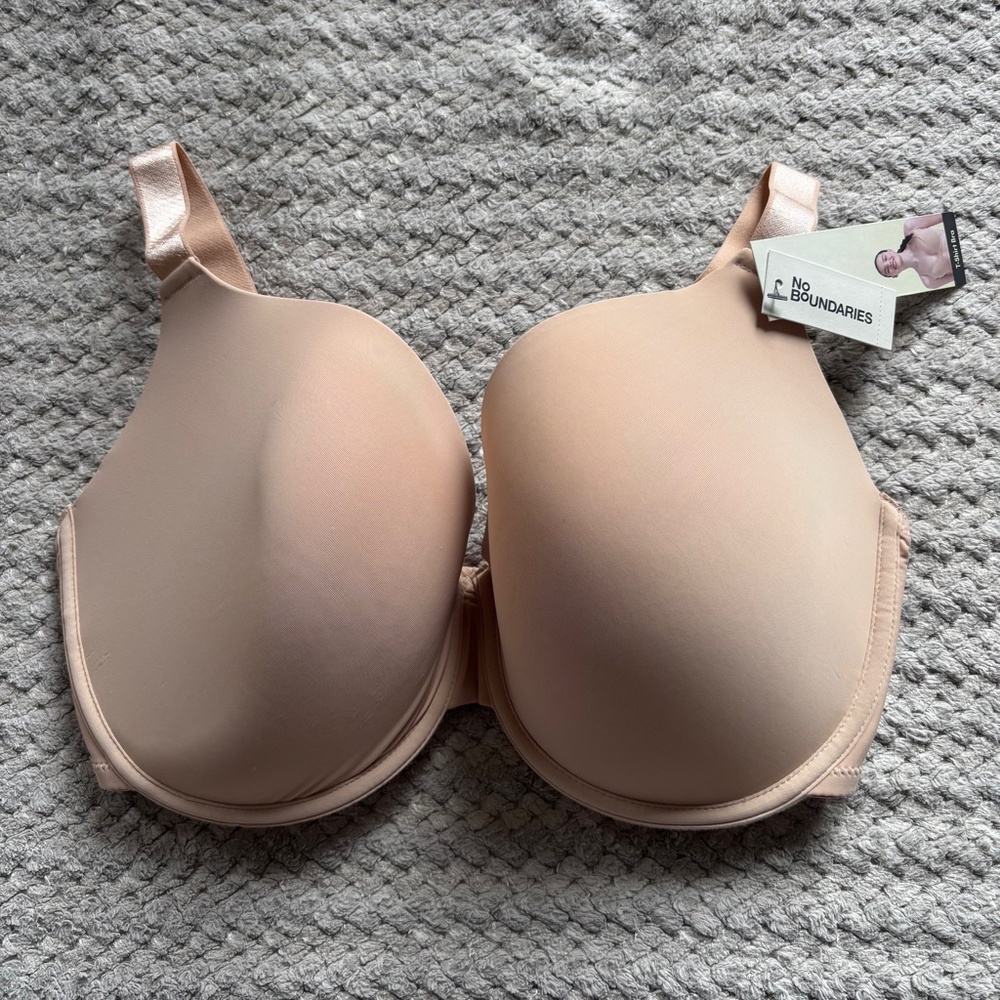 No Boundaries Bra Beige T-Shirt Supportive Underwire Women's Size 36DDD NWT